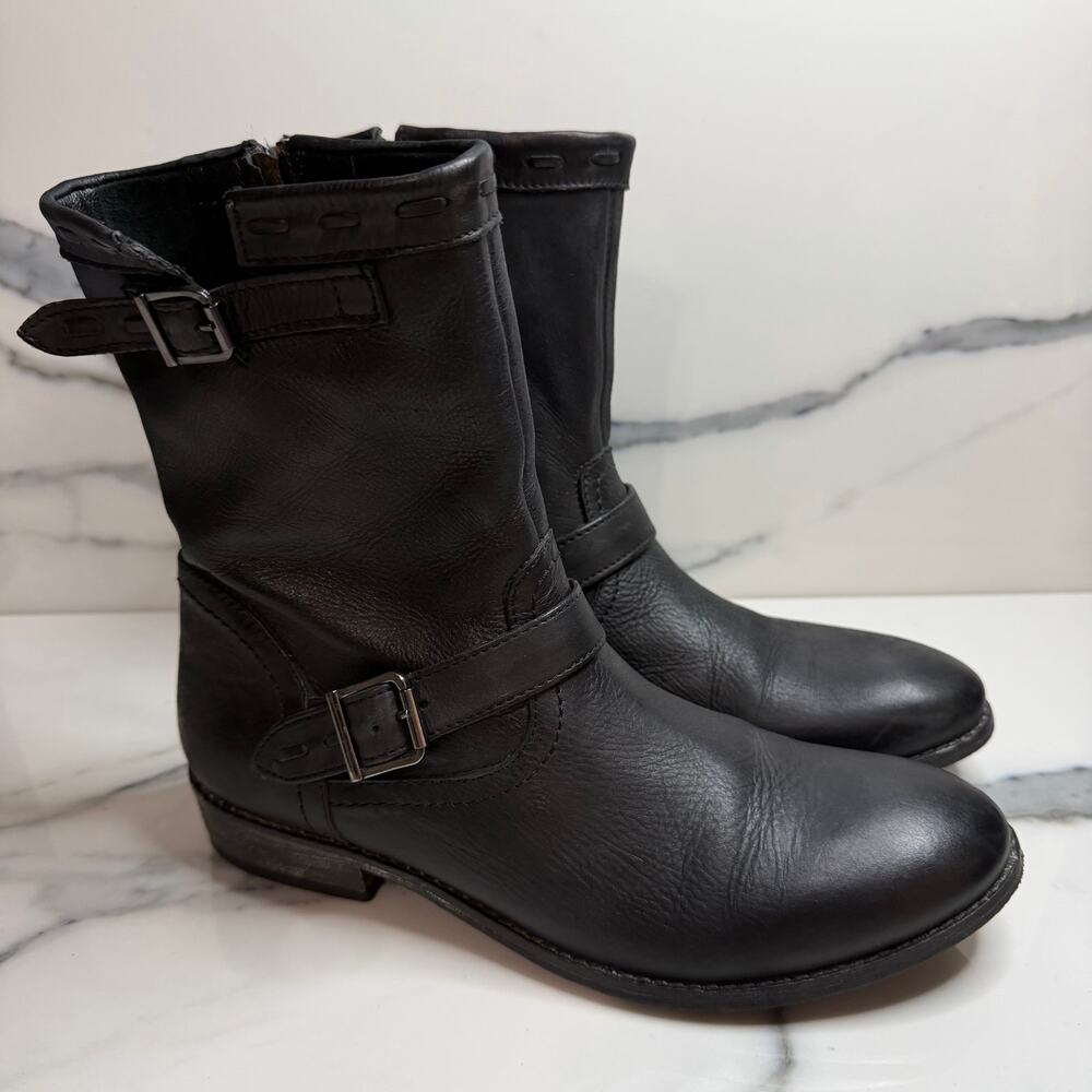 J. Jill Wmn Black Leather Groupie Boots Sz 8.5 Classic Closet Staple Minimalist